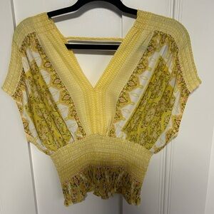 Rose + Olive Yellow crop top